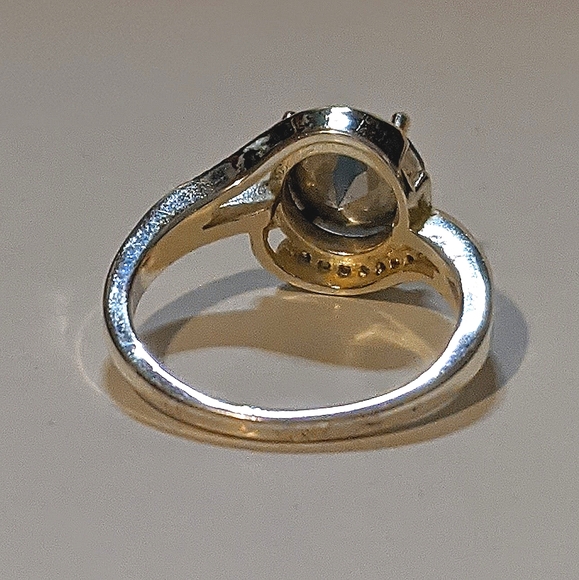 Silver-Tone Pavé & Stone Twist Ring size 8 - Picture 3 of 6